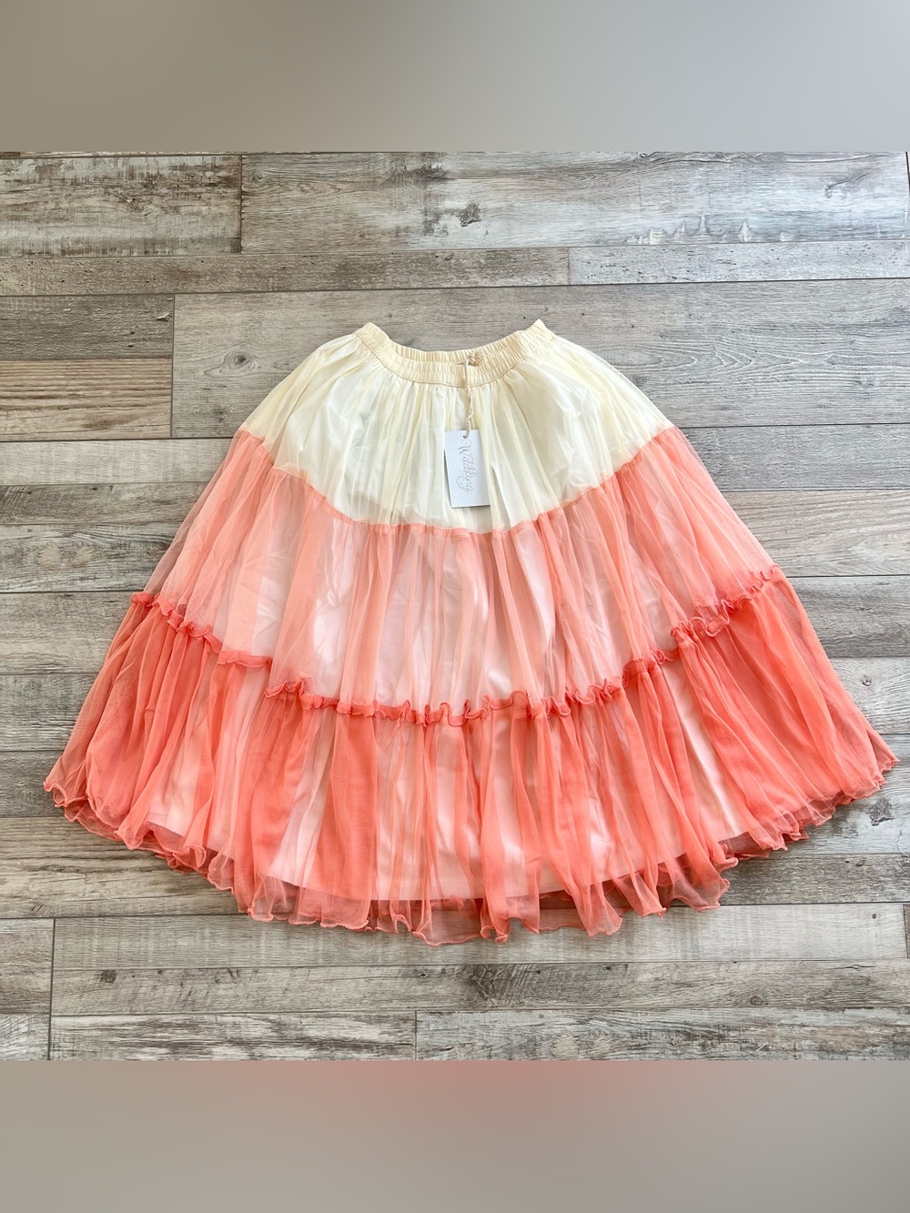 NWT Wilding Girls Ombre Tiered Maxi Skirt Size 6
